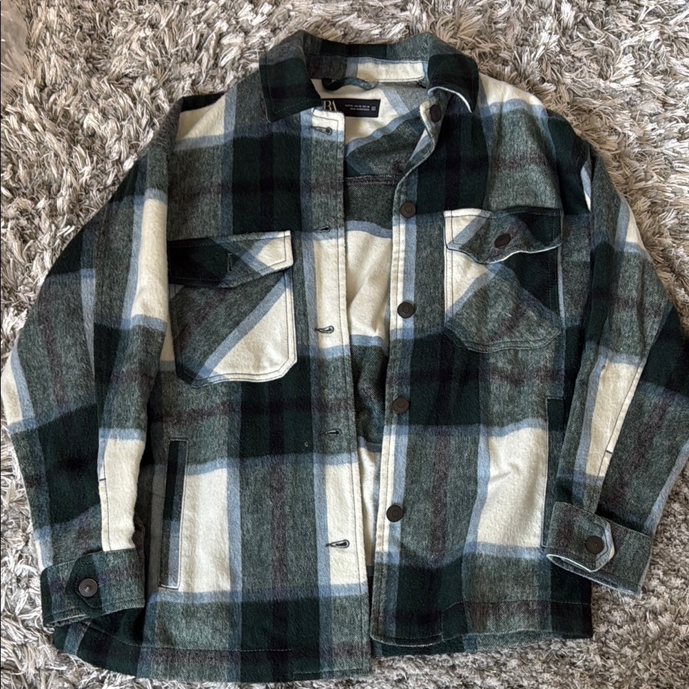 Plaid Button-Up Jacket